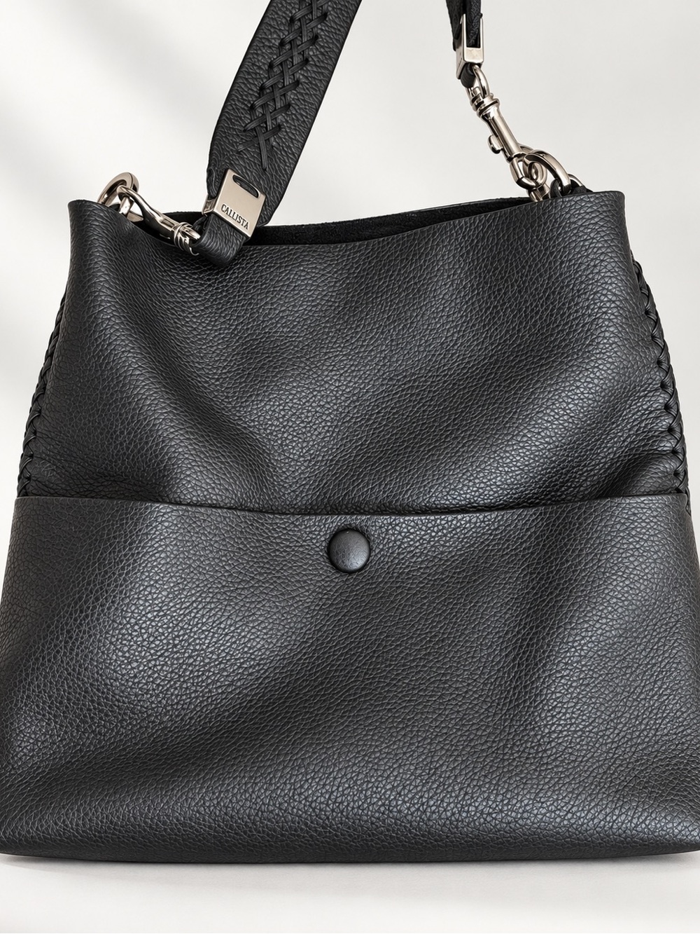 Foley + Corinna Black Pebbled Leather Shoulder Bag